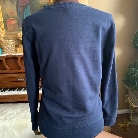 J Crew Navy Sweater Knitted Detail in Front - Picture 4 of 7